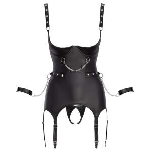Cottelli - Bustier - Open Cup - Jarretelles - Open Kruis String - Wetlook