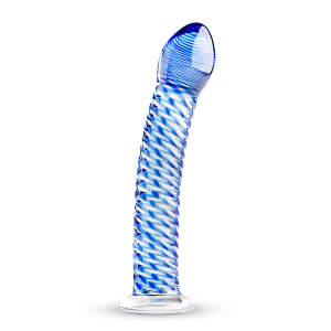 Glazen Dildo - G-Spot/Anaal Dildo - Blauwe Ribbels