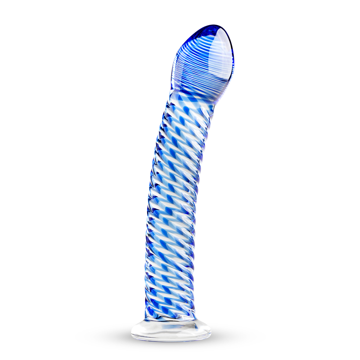 Glazen Dildo - G-Spot/Anaal Dildo - Blauwe Ribbels