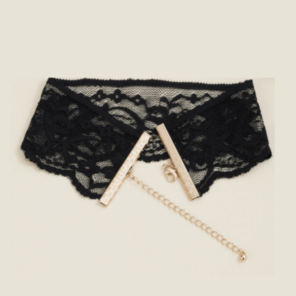 Kinky Diva - Kanten String Body met Choker - Zwart - Afbeelding 8