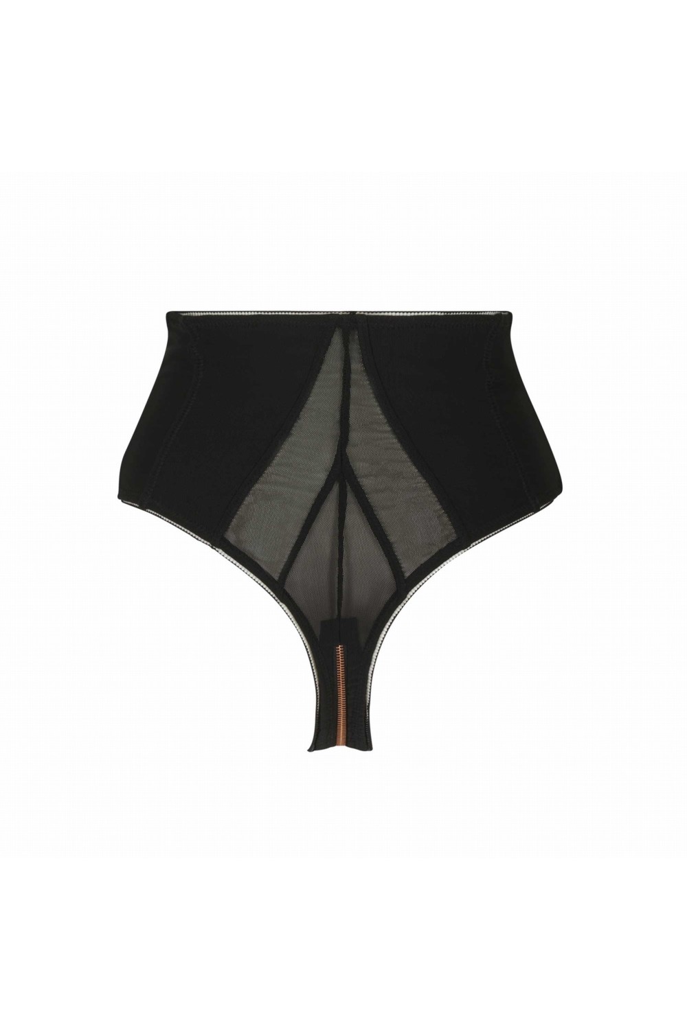 Patrice Catanzaro - Hoge Taillestring met Rose Gouden Rits - Shapewear - Zwart - Afbeelding 7