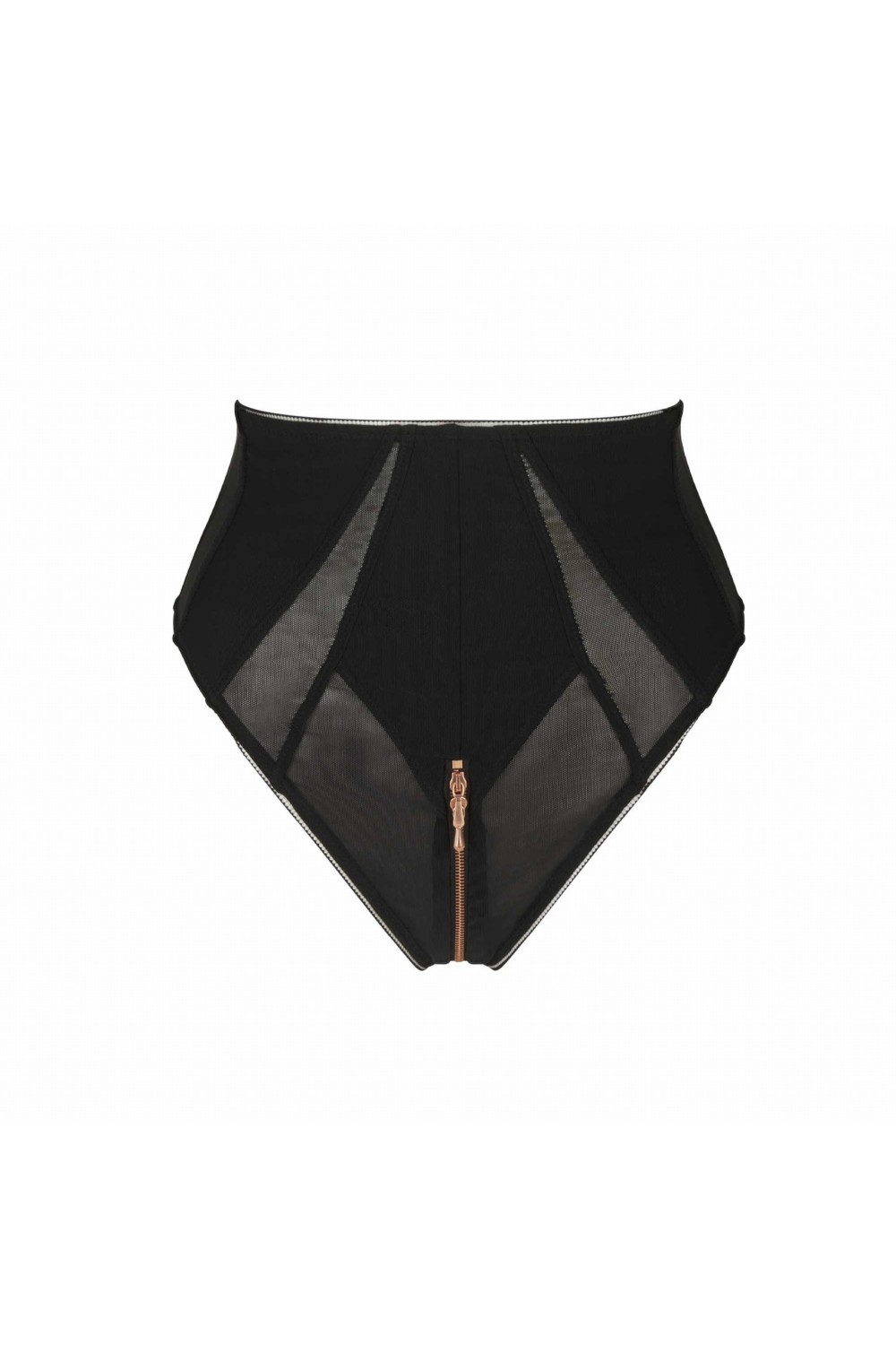 Patrice Catanzaro - Hoge Taillestring met Rose Gouden Rits - Shapewear - Zwart - Afbeelding 6