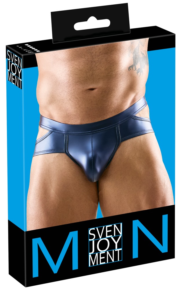 Heren Slip Metallic Blauw met Uitsparingen – Svenjoyment Ghost box