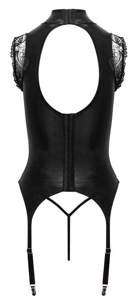 Open Cup Bustier met Jarretels en Kettingen - Abierta Fina - Afbeelding 8