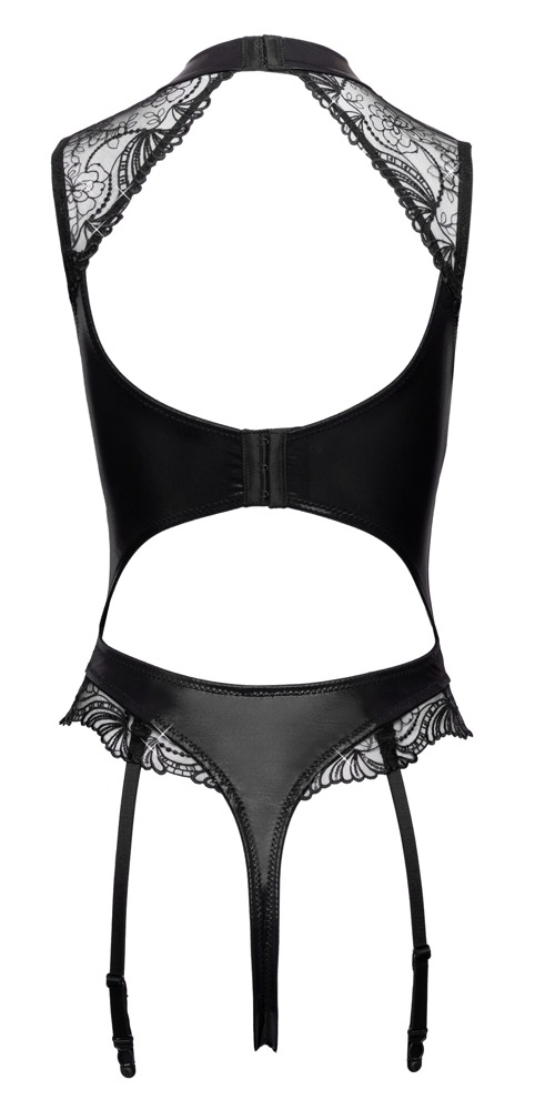Kruisloze Wetlook Body met Kant en Pailletten - Cottelli Collection - Afbeelding 7