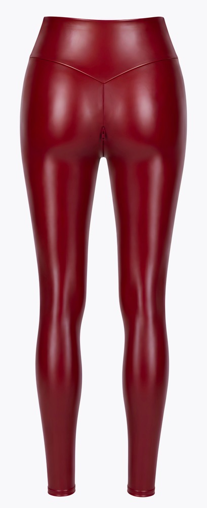 Bordeaux Rode Wetlook Legging - Noir Handmade Ghost back