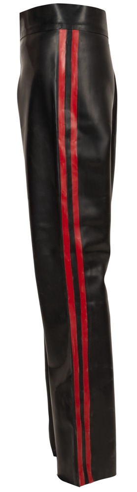 Zwarte Latex Herenbroek met Rode Strepen en Bootcut – LATEX - Afbeelding 6