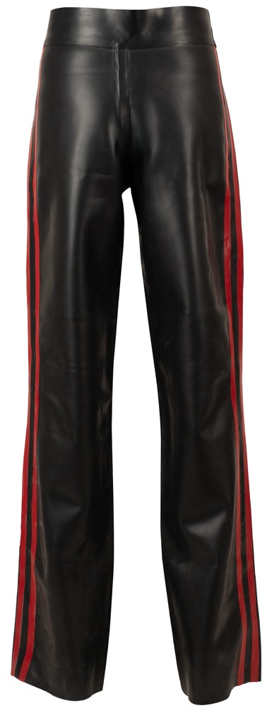 Zwarte Latex Herenbroek met Rode Strepen en Bootcut – LATEX - Afbeelding 5