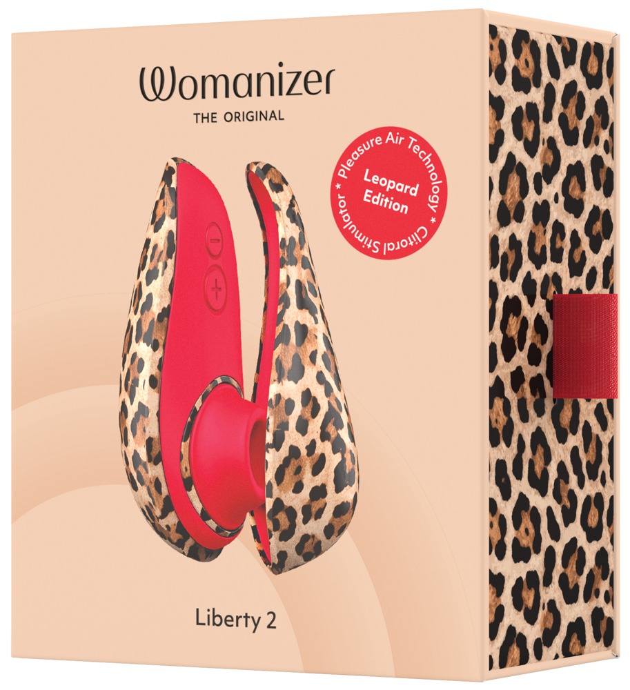 Luchtdruk Clitorisstimulator Liberty 2 Leopard Edition – Womanizer Box side
