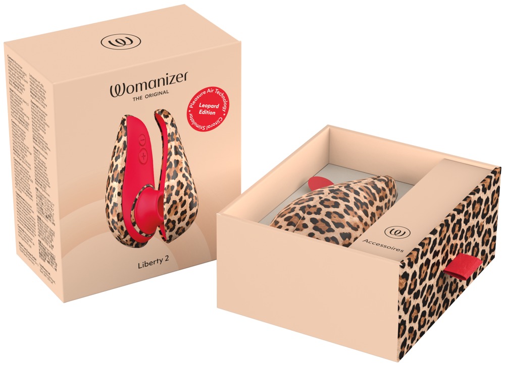 Luchtdruk Clitorisstimulator Liberty 2 Leopard Edition – Womanizer Box open