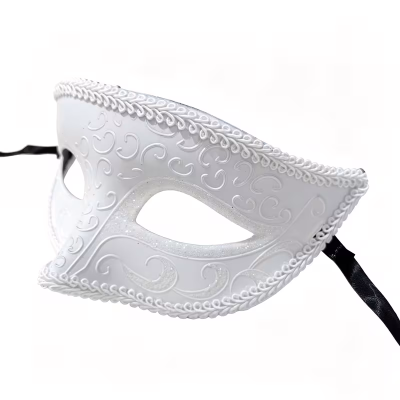 Wit Masker met Glitter - Cape Specialist - Afbeelding 3