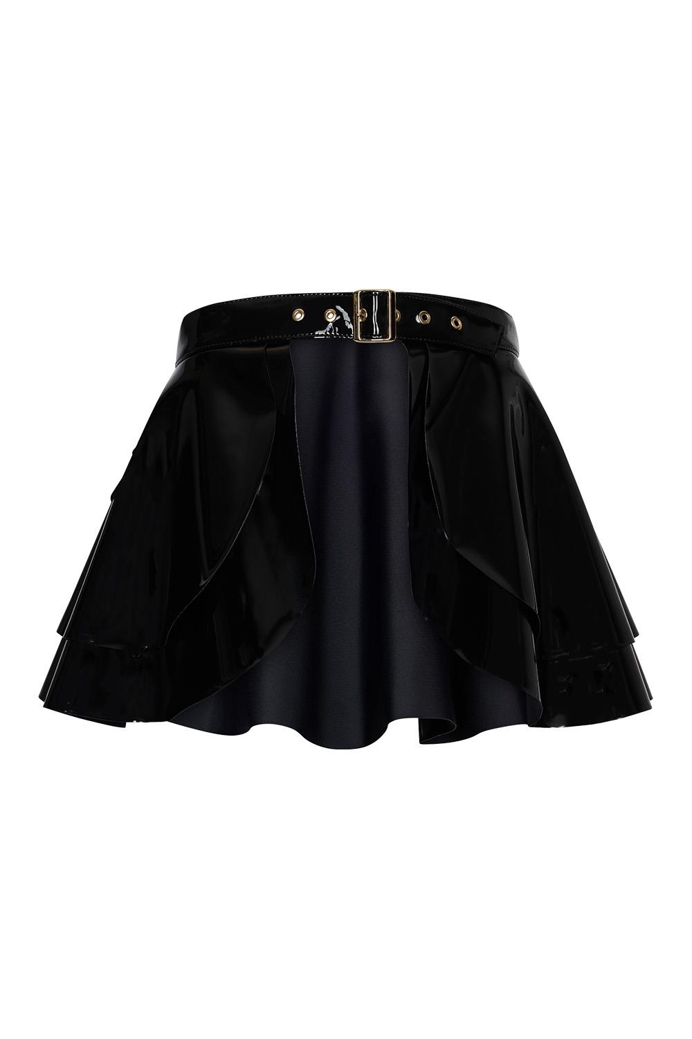 Zwarte Datex Rok met Open Voorkant - Guilty Pleasure - Afbeelding 2