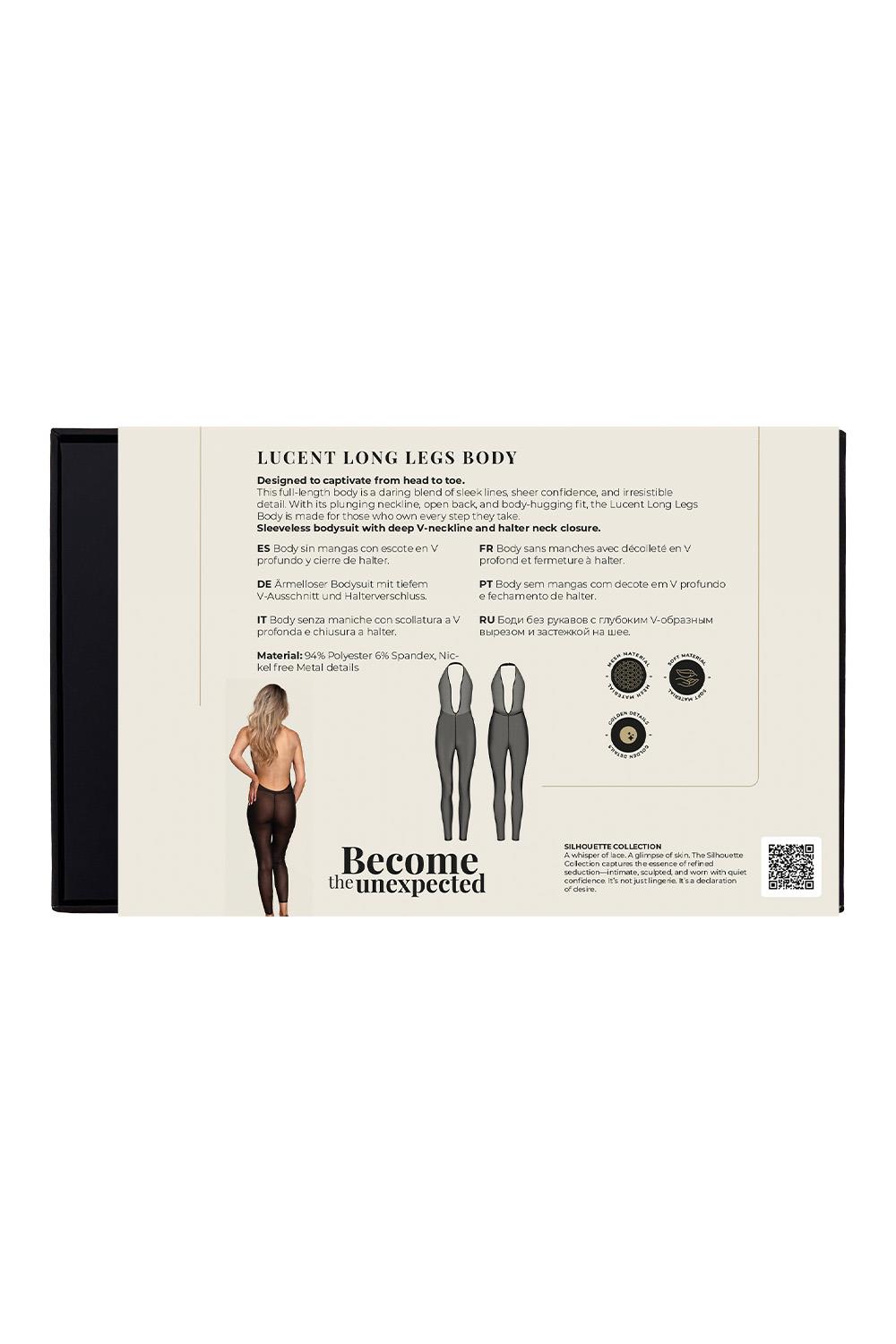 Halter Catsuit Mesh met Diepe V-hals en Open Rug - Guilty Pleasure - Afbeelding 6