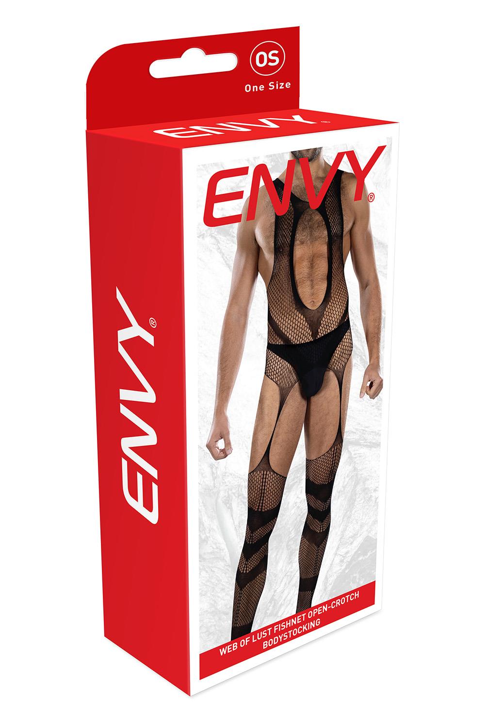 Mannen Bodystocking van Rekbaar Visnet - Envy Menswear - Afbeelding 3