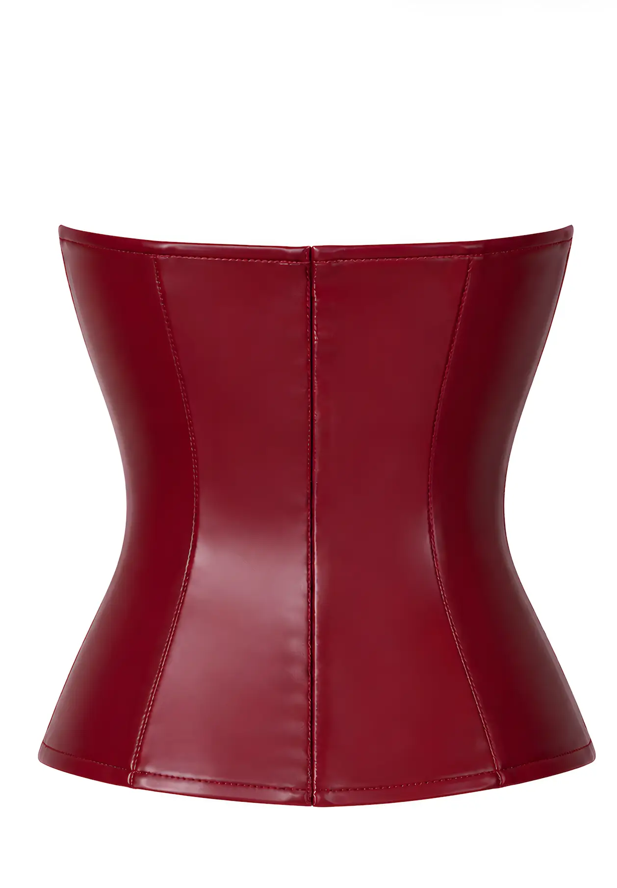 F398 Bordeaux Wetlook Affair Boned Corset Ghost Back