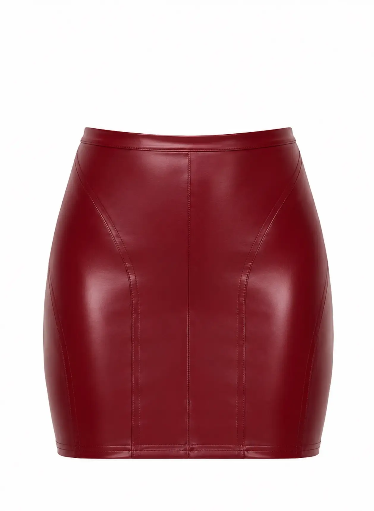 Mini Rok van Rood Wetlook F399 Bordeaux Affair front ghost