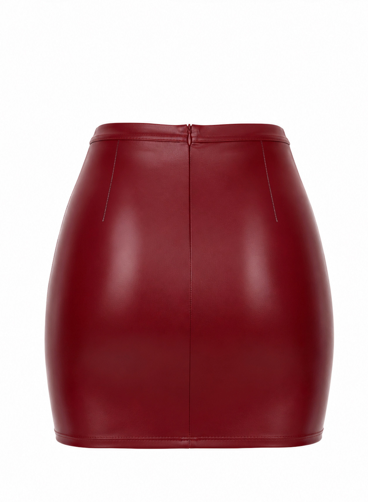 Mini Rok van Rood Wetlook F399 Bordeaux Affair - Noir Handmade Ghost back