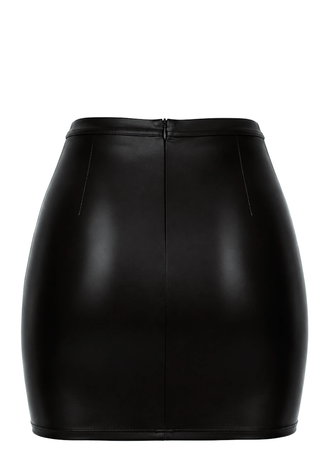 Zwarte Wetlook Mini Rok F407 Dark Affair - Noir Handmade - Afbeelding 5