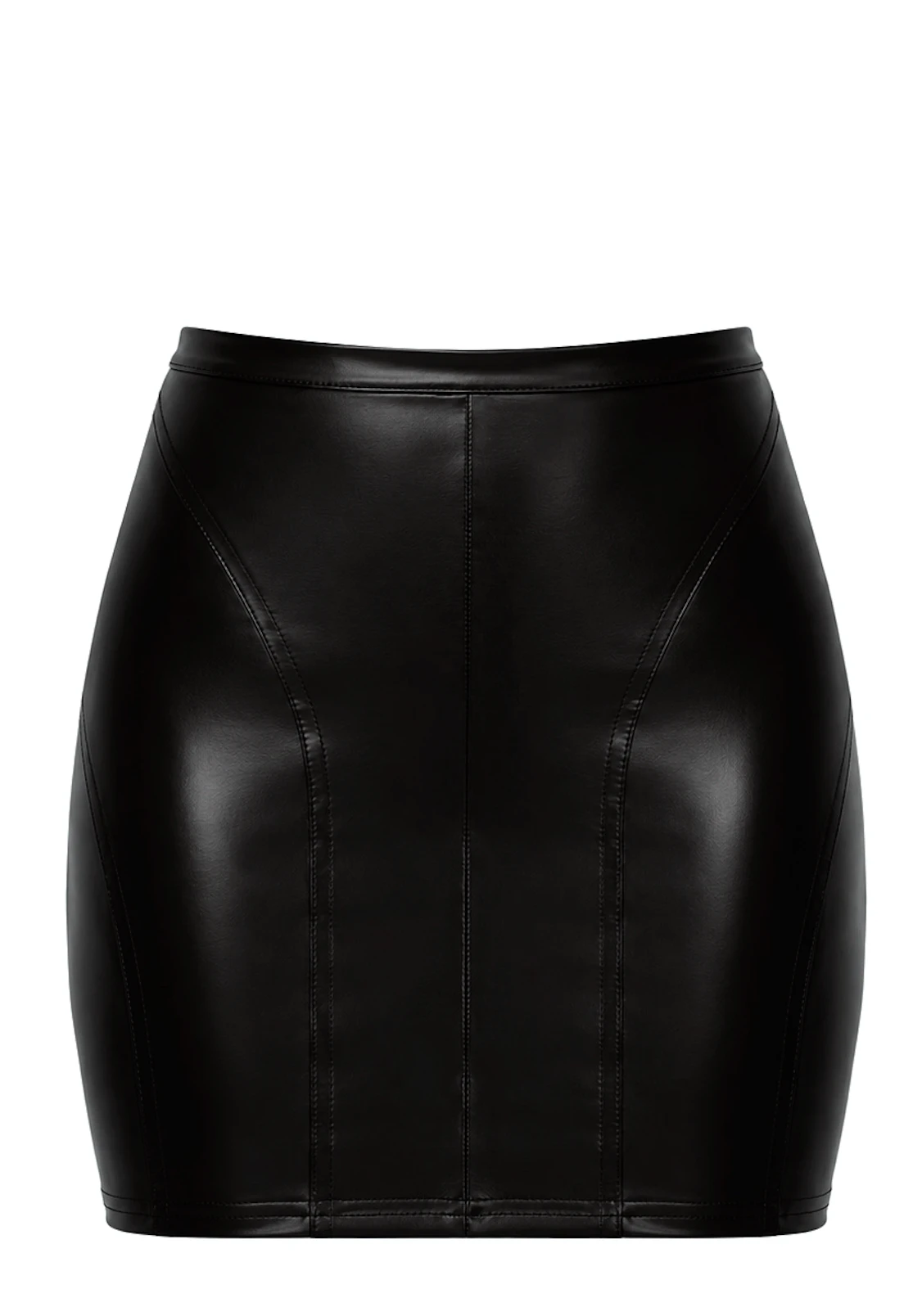 Zwarte Wetlook Mini Rok F407 Dark Affair - Noir Handmade - Afbeelding 6