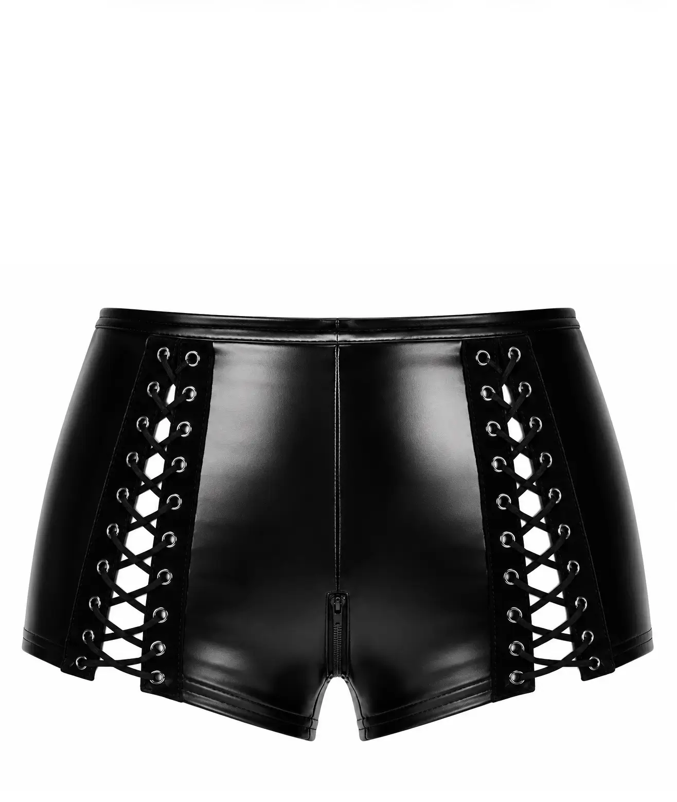 Wetlook Shorty met vetertje F411 Do not Disturb Lace-Up back ghost