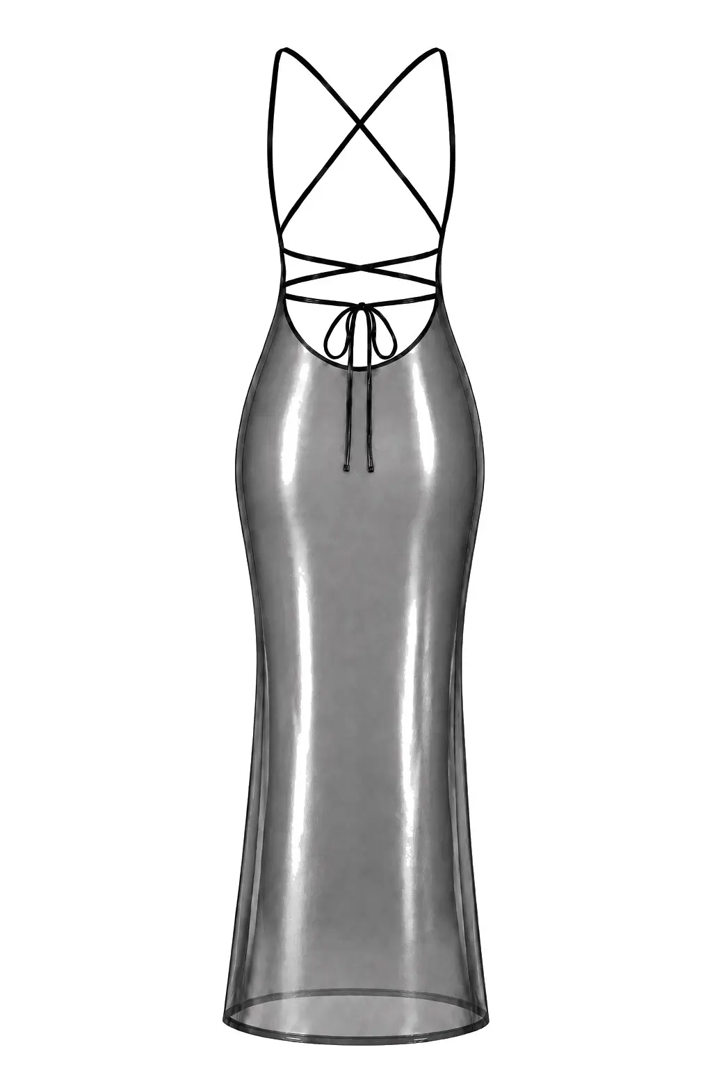 Maxi Jurk Zilver Moondust F427 Noir Handmade Ghost back