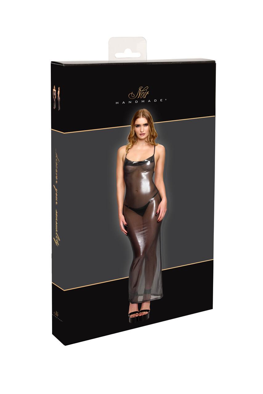 Transparante Maxi Jurk in Zilver Metallic F427 Moondust- Noir Handmade - Afbeelding 5
