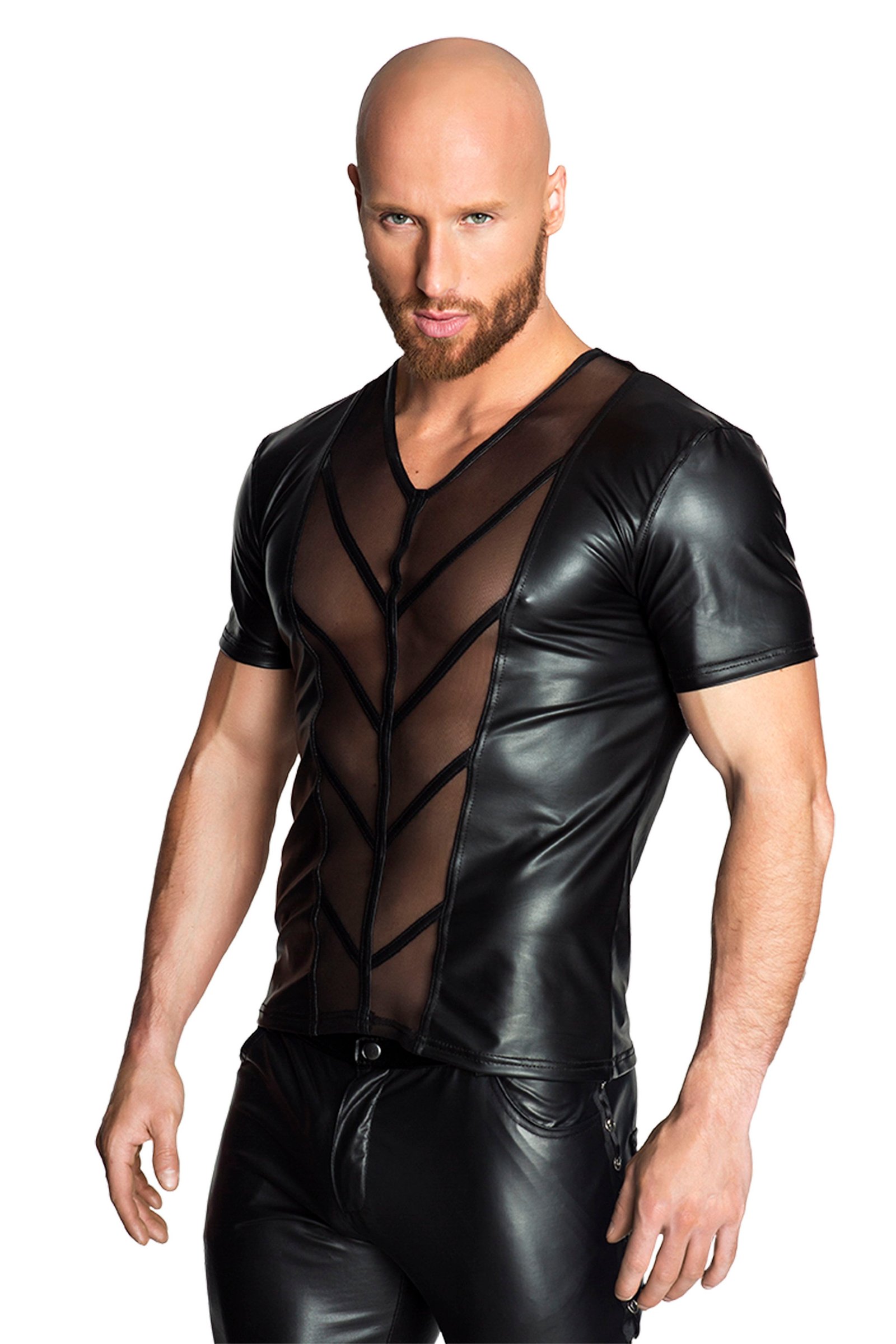 Wetlook Shirt met Mesh - Noir Handmade - Afbeelding 3
