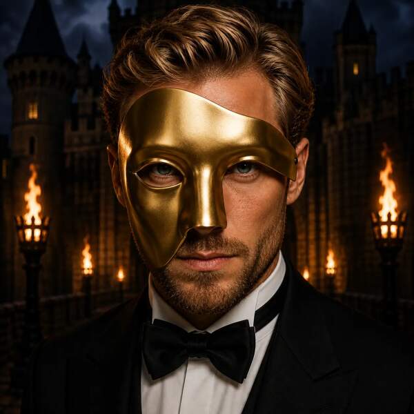 The Phantom goud half gezichtsmasker - The Cape Specialist