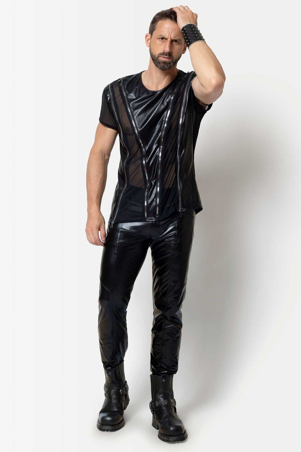 Wetlook Broek Joss - Slim Fit - Maison Catanzaro - Afbeelding 5