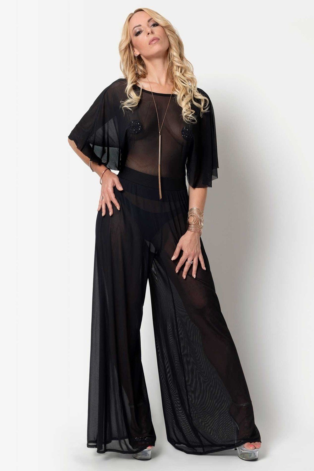 Patrice Catanzaro - Jun transparante mesh broek met elastische taille - Afbeelding 3