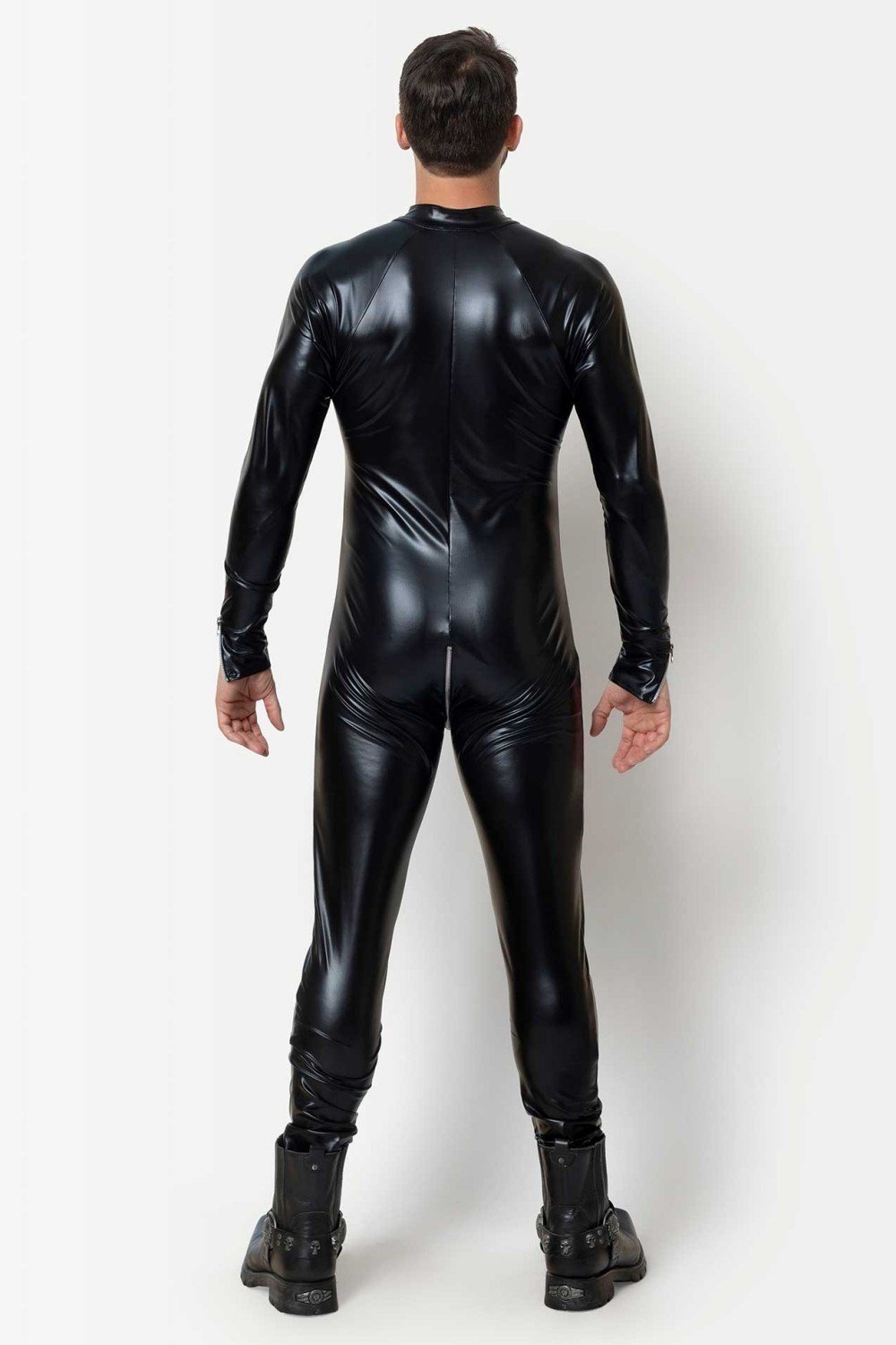 Zwarte Wetlook Catsuit Sweety Man met Rits - Maison Catanzaro - Afbeelding 2